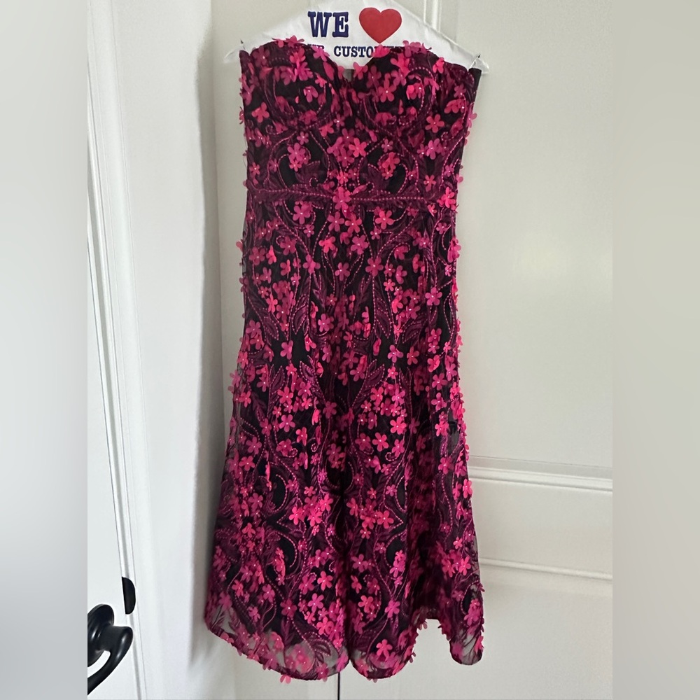 Marchesa Notte Pink and Black Dress